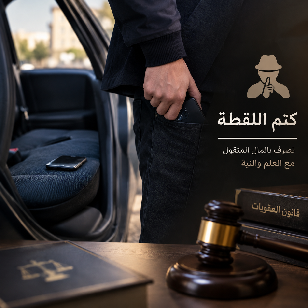 كتم اللقطة والتصرف بالمال المنقول مع العلم بأنه مملوك للغير